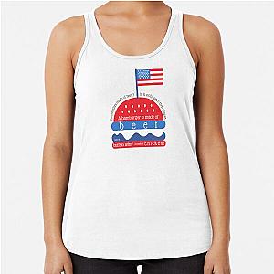A hamburger is made of beef - Nate Bargatze Racerback Tank Top