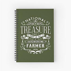 Funny Farmer Farming National Treasure Patriotic Spiral Notebook