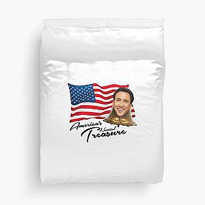 America's National Treasure - Black Text Duvet Cover