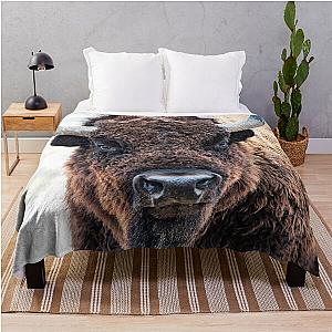 American Bison  -  A Living National Treasure Throw Blanket