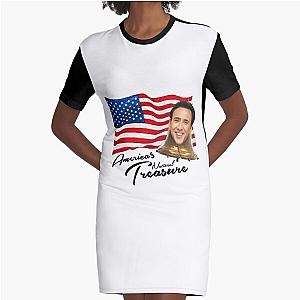 America's National Treasure - Black Text Graphic T-Shirt Dress