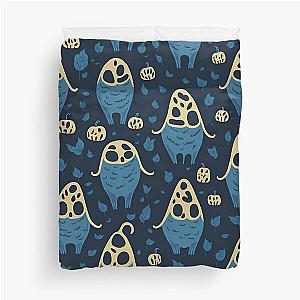 Abstract Little Ghosts with Blue Pants Halloween Duvet Cover