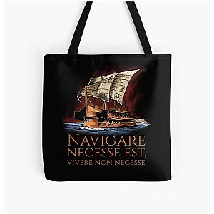 Navigare Est Vivere Non Necesse Roman Trireme Tote Bag