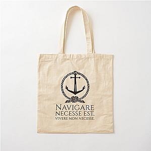 Navigare Est, Vivere Non Necesse - Nautical Latin Quote Cotton Tote Bag