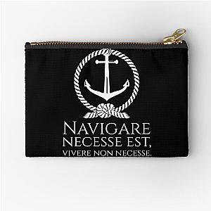 Navigare Est Vivere Non Necesse - Nautical Latin Quote Zipper Pouch