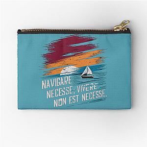 Navigare Est, Vivere Non Est Necesse, Vintage Sailing Yacht, It is necessary to sail Zipper Pouch