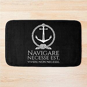 Navigare Est Vivere Non Necesse Nautical Latin Quote Bath Mat