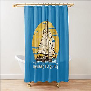 Navigare is necessary to sail Vintage Sailing Yacht Shower Curtain