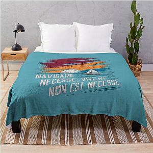 Navigare Est, It is necessary to sail, Vintage Sailing Yacht, Throw Blanket