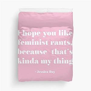 New girl feminist rants white Duvet Cover