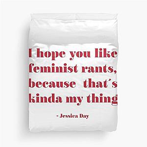 New girl feminist rants red Duvet Cover