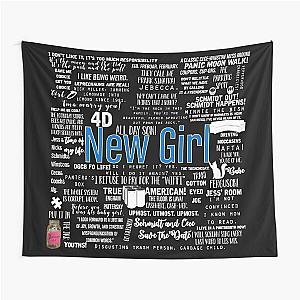 New Girl Memorable Quotes White Font Tapestry