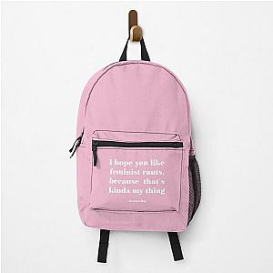 New girl feminist rants white Backpack