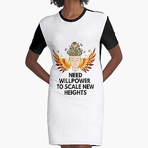 NEED WILLPOWER TO SCALE NEW HEIGHTS Graphic T-Shirt Dress