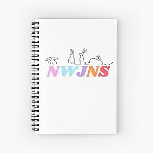 NewJeans K-Pop Group, New Jeans Logo and Mascot Bunny, Kpop NWJNS Merch, Ditto Spiral Notebook