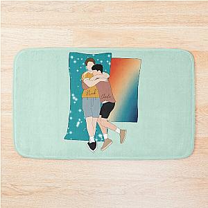 Heartstopper - Nick and Charlie beach scene Digital Illustration Bath Mat