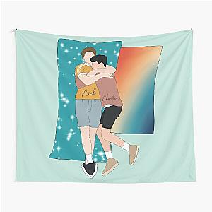 Heartstopper - Nick and Charlie beach scene Digital Illustration Tapestry