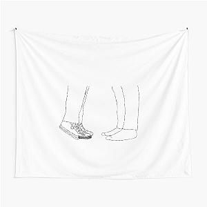 Heartstopper - Nick and Charlie feet - Nick and Charlie shoes - Tippy toes, tiptoe - Line art Tapestry