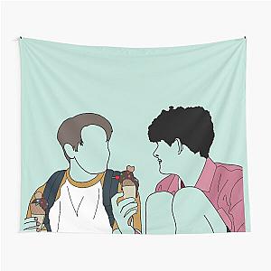 Heartstopper - Nick and Charlie having Ice cream Digital Illustration Tapestry