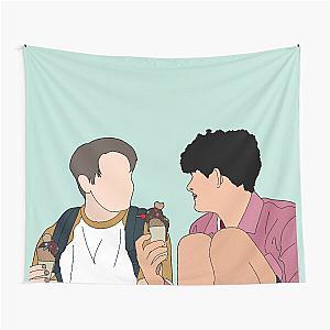 Heartstopper - Nick and Charlie having Ice cream Digital Illustration Tapestry