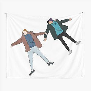 Heartstopper - Nick and Charlie snow angel scene Digital Illustration Tapestry