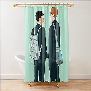 Heartstopper - Nick and Charlie Digital Illustration Shower Curtain