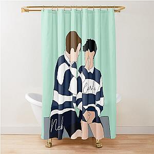 Heartstopper - Nick and Charlie Digital Illustration Shower Curtain