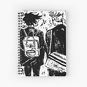 Nick and Charlie lino print  Spiral Notebook