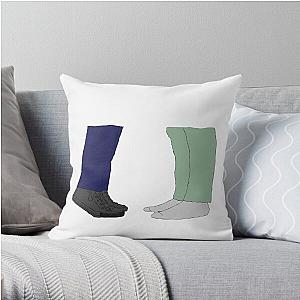 Heartstopper - Nick and Charlie feet - Nick and Charlie shoes - Tippy toes, tiptoe - Line art, colored Throw Pillow