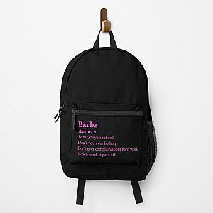 Nicki Minaj Barbz Aesthetic Quote Black Backpack RB2811