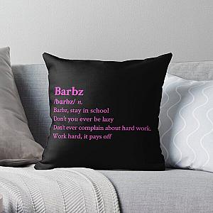 Nicki Minaj Barbz Aesthetic Quote Black Throw Pillow RB2811
