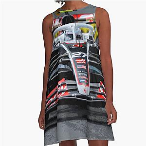 Nico Hulkenberg racing his 2024 F1 car the Miami Grand Prix A Line Dress