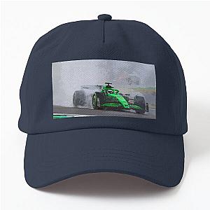 Nico Hulkenberg racing his 2025 F1 car at Silverstone in the rain during the British Grand Prix towards his first podium
