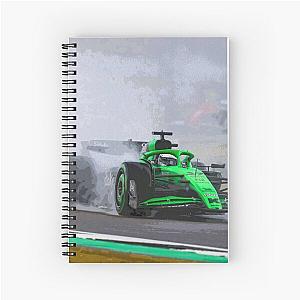 Nico Hulkenberg racing his 2025 F1 car at Silverstone in the rain during the British Grand Prix towards his first podium