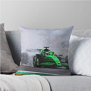 Nico Hulkenberg racing his 2025 F1 car at Silverstone in the rain during the British Grand Prix towards first podium