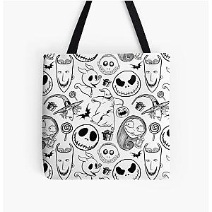 Nightmare before Christmas Pattern All Over Print Tote Bag