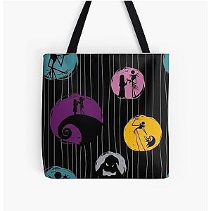 Simply Meant To Be Jack and Sally, the nightmare before Christmas, jack skellington, halloween, pumpkin king All Over Print Tote Bag