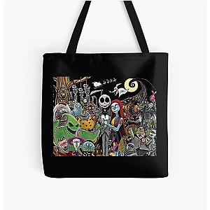 Jack Sally Nightmare before Christmas T-Shirt All Over Print Tote Bag