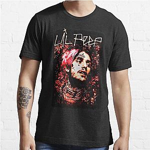 Lil Peep Store - Lil Peep Floral Portrait Essential Classic High Quality T-Shirt