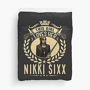 Níkkí síxx Girl This Girl Loves Her Nikki Sixx Duvet Cover