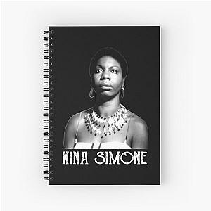 Nina Simone White Stencil Spiral Notebook