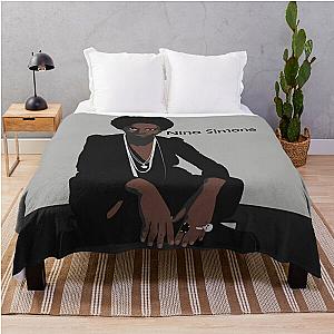 Nina Simone Poster Art Shirt Print, Nina Simone painting,  photo Music Icon Jazz singer Throw Blanket