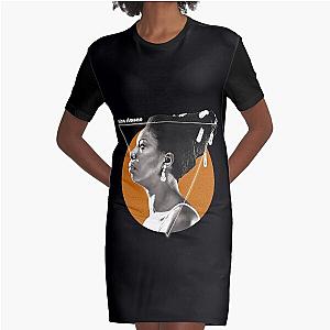 Retro Nina Simone Gold Tribute  Graphic T-Shirt Dress