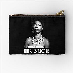 Nina Simone White Stencil Zipper Pouch