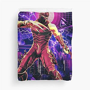 Ninja Gaiden retro wave gaming neon city Duvet Cover