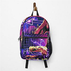 Ninja Gaiden retro wave gaming neon city Backpack