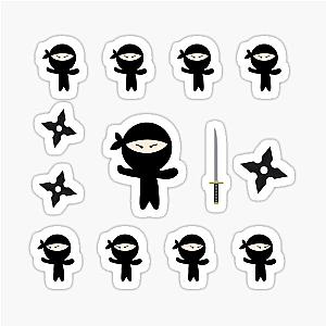 Kawaii Ninja Warriors and Weapons Sticker Pack