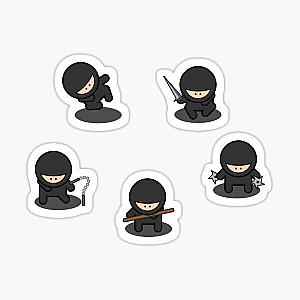 Pack of animated ninjas in dark stealth mode Sticker