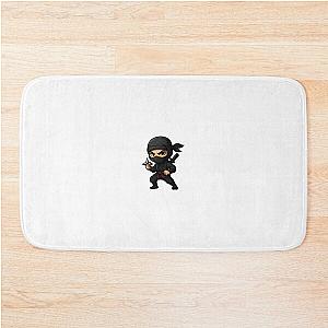 Stealth Mode Activated Cute Ninja Character Design Bath Mat