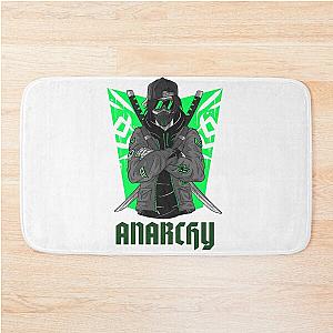 Masked Ninja on Green Bath Mat